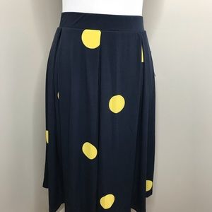 LuLaRoe XL Navy polka dot Madison skirt NWTs